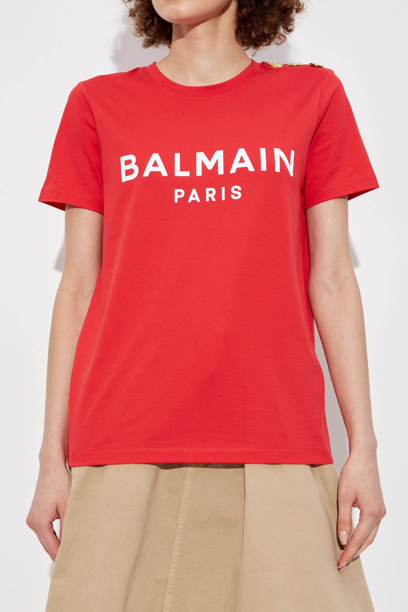 balmain 販売 t シャツ 赤